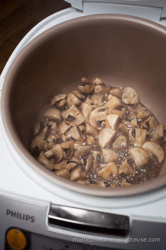 Champignons cuits au multicuiseur