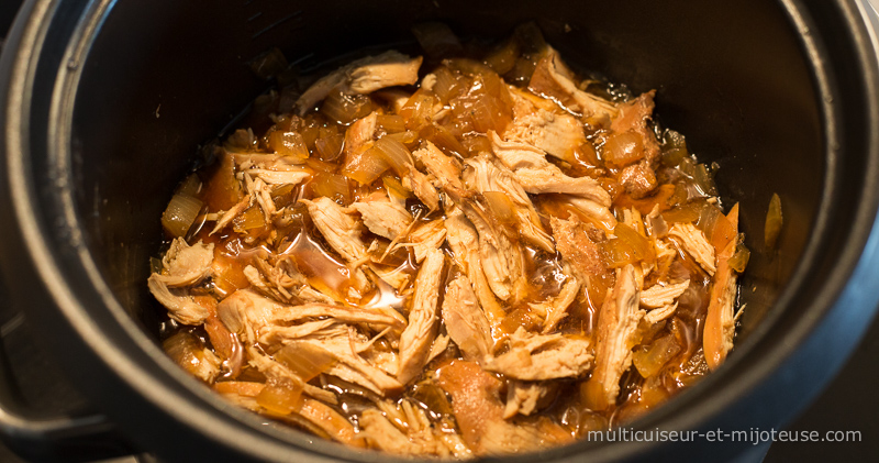 Poulet effiloché au multicuiseur