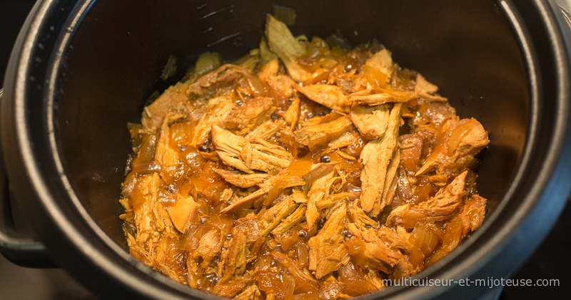 Poulet effiloché au multicuiseur