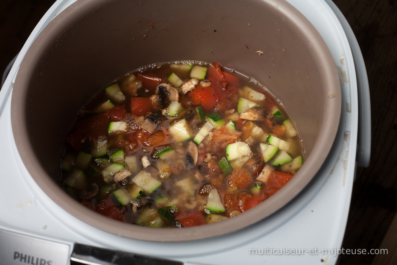 Préparation du One-Pot Pasta au multicuiseur