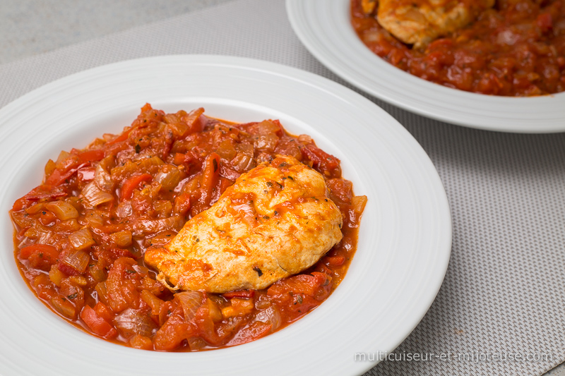 Poulet basquaise au multicuiseur