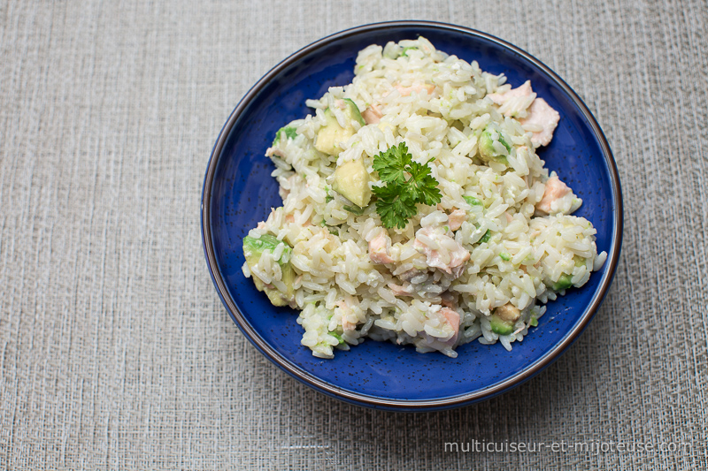 Recette au multicuiseur : Riz au saumon et à l'avocat