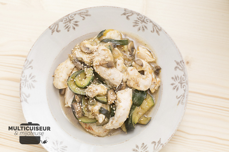 Poulet Sauté aux courgettes et champignons - Multicuiseur